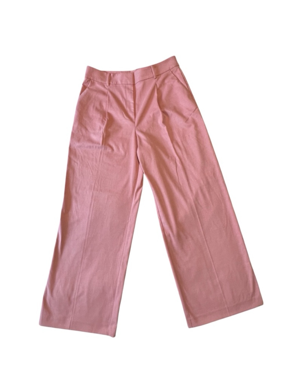 LOFT Rose-Pink Wide-Leg High-Rise Trousers - Picture 9 of 9